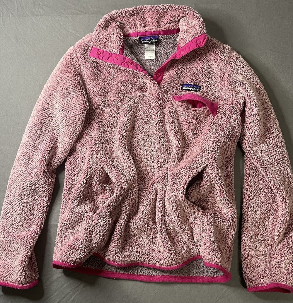 Patagonia Re-Tool Snap-T Pullover Women’s Medium Cupcake Pink Fleece Polartec
